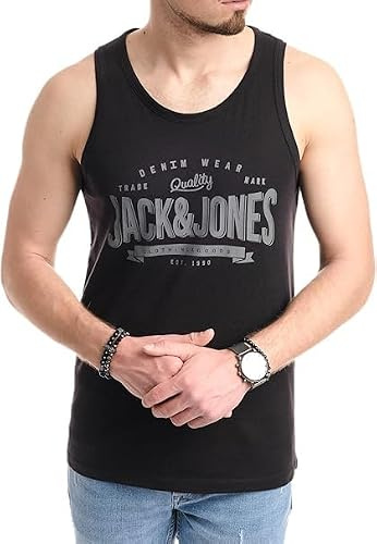 JACK & JONES Herren Tank-Tops Vielfältige Prints | Schmale Passform und atmungsaktive Baumwolle (Tt-Opt-4 (Nala TT, XXL))