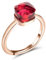 Tiramisu | Anello con Pietra Singola Cristallo | 925 Argento Sterling Placcato Oro Rosa |Gioiello Donna/Ragazza | Misura Regolabile | Pietra Rossa Rubino| Confezione Regalo| Particolare| Senza Nichel