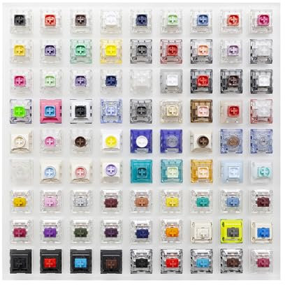 KPREPUBLIC Kailh 81 Schaltertester mit Acrylbasis, blanko Tastenkappen für mechanische Tastaturbox, cremefarben, Arctic Fox Silver Qualle (Kailh 81 Switch Tester x1)
