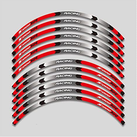 Felgenaufkleber Motorrad Rad Aufkleber Wasserdicht Reflektierende Aufkleber Felge Streifen Dekoration Aufkleber Für B-M-W S1000XR S1000xr (Color : C)