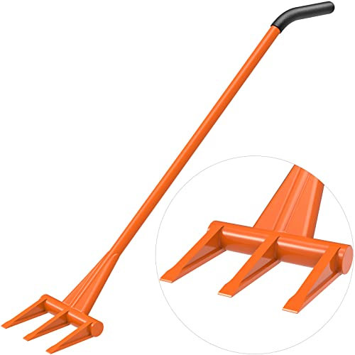 Dolibest Heavy Duty Crowbar, 142cm Long Handled Pry Bar Bent Large Wrecking Bar Roughneck Utility Bar Skirting Removal Tool Pallet Buster Breaker Demolition Tool with Soft Ergonomic Handle Sleeve