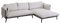 CARO-Möbel Ecksofa SUBLIMUS Cord in hellgrau, Sofa gepolstert und mit Kord bezogen, Couch mit Ottomane rechts und Kissen, Eckcouch im Skandi Look
