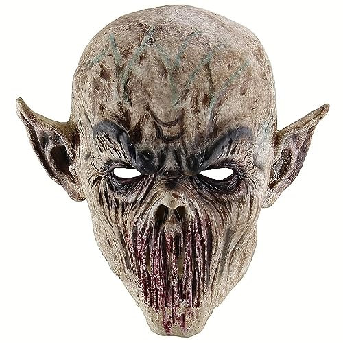 Suuwwn Maschera Halloween,Maschera Horror Maschera Silicone Maschera da Vampiro Scary Monster Maschera del Horror Mostro Mask Halloween Costume Party Demon Mask per Oggetti di Scena Cosplay
