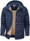 Mr.Stream Herren Thermohemd Flanellhemd Winterjacke Fleecefutter schützendem Innenfutter Holzfällerhemd Arbeitshemd Hoody 3252 Dark Blue L
