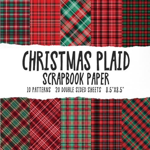 Christmas Plaid Scrapbook Paper: Red And Green Tarten Patterned Paper Pad, Christmas Crafts Festive Sheets For Craft DIY