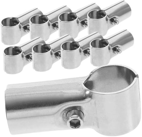 12 Pièces colliers de serrage pour rail en T pole connector pince de clôture pinces en T pour rail d'extrémité tuyau en acier inoxydable Accessoires Tube en métal Raccord tube rond