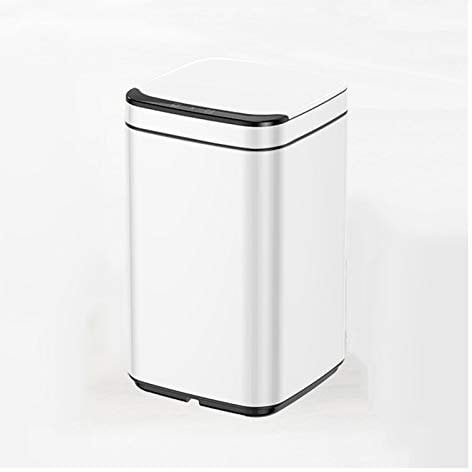 Garbage Recycling Bin Household Trash Can with Lid Long Cylindrical Induction Kitchen Trash Bin Touchless Metal Garbage Bin with Cockroach Box, Powered by Batteries Kitchen Trash Can (Size : 13L) (