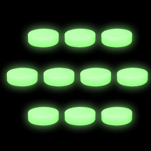 MiOYOOW 10 Stück Eishockey Pucks, Leuchtender Hockeyball, 7,2 mm, Grüne Boden Pucks zum Üben und Trainieren von Indoor Boden
