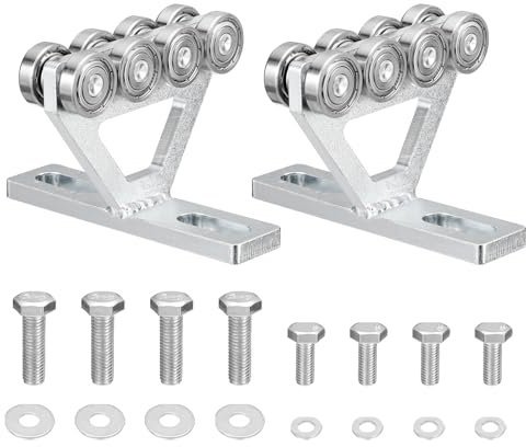 sourcing map 8 Wheel Hoist Trolley with Rollers, Assembly for Use with 1-5/8 Wide and All 1-5/8 or Taller Strut Channel, High Strength and Low Noise 2 Pairs