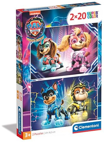 Clementoni Paw Patrol Kinder Puzzle 2 x 20 Teile - Paw Patrol Puzzle 27 x 19 cm für Kinder ab 3 Jahre - Geschicklichkeitsspiel von Clementoni 24805