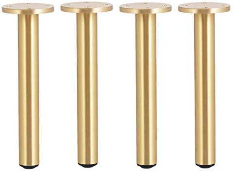 TV-Tischbeine, Messing-Möbelbeine, verstellbare Möbelfüße, Tischbeine, reines Kupfer, Bodenschutz, stummes Gleiten, Möbelfüße, Beistelltischbeine, 4 x TV-Schrankfüße/Messingschraube (24,5 cm)