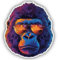 Samunshi® Cooler Gorilla mit Sonnenbrille Aufkleber Autoaufkleber für Motorrad Fahrrad Roller oder Auto Sticker Fahrrad Mtb Mountainbike Rennrad Comic Cartoon Retro Drip Sticker 9x10cm