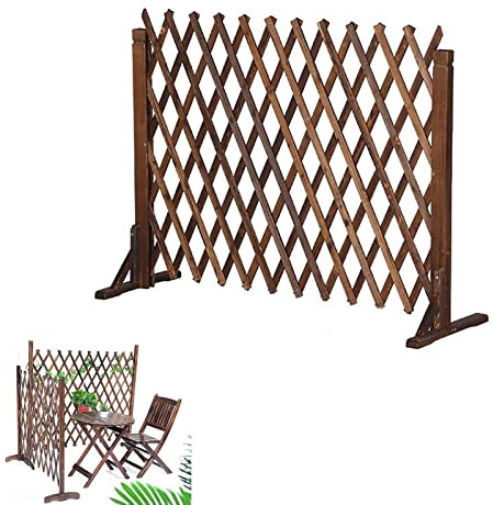 Hundezaun Gartenzaun Sichtschutz - Teleskop-Holzzaun, Ausziehbarer Haustiertorzaun, Rankgitter für Pflanzen im Freien, Sichtschutz für den Innenbereich, Einfache Installation (Größe: 70 * 16