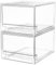 A-Lugei 2 Piezas Apilables Organizador Cajones AcríLico, Transparente Cajonera Plastico Organizador Cajones Baño, Caja De Almacenamiento Con Tapa Para Maquillaje Cosméticos Cocina Refrigerador Oficina