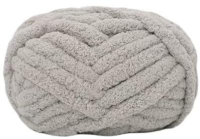 Générique Grobes Strickgarn, Chunky, für Decken, Handstricken, Super Soft, Big Jumbo-Garn, dicke Wolle, (N°09, Hellgrau)