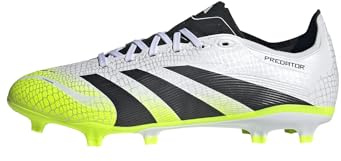 adidas Predator League Firm Multi Ground Football Boots, Scarpe da Calcio Unisex-Adulto, Cloud White/Core Black/Lucid Lemon, 42 2/3 EU