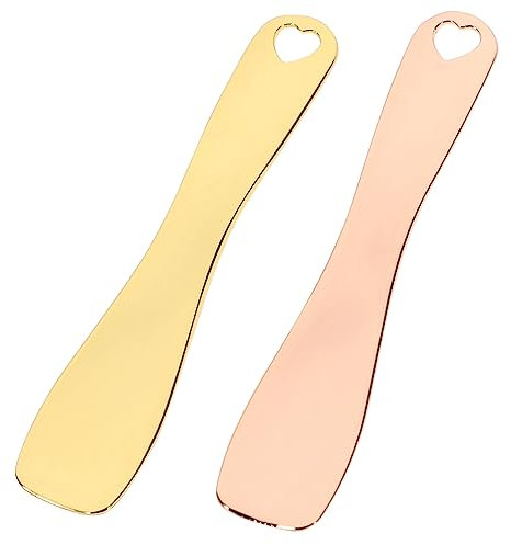 CRILSTYLEO 2pcs Zinc Alloy Facial Cosmetic Spoon Scoop for Skincare Easy Mixing Application of Creams Moisturizers Masks Compact Portable Design