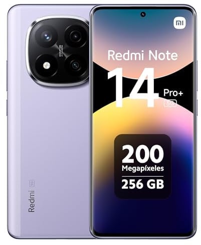 Xiaomi Redmi Note 14 Pro+ 5G Smartphone, 8+256GB, Purple, 200MP pro-grade AI camera, IP68, 120W HyperCharge, AI features (charger not included)