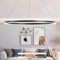 YYUTLUO Moderner DIY-Kreis-LED-Kronleuchter | 1 Schwarz Ringe:100cm=45W | LED-Pendelleuchte aus Metall+Acryl | 2,4 G Dimmbare Fernbedienung | Runde Decken-Hängelampe Wohnzimmer Schlafzimmer