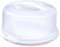 TOP SAVER Plastic White Cake Box with Locking Clips, Handle and Flip Base for Serving Holds Cakes Up to 30cm (1, Round)