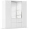Rauch Möbel Bristol, Drehtürenschrank, Kleiderschrank, Schrank, Garderobe, 4-türig, 4 Schubladen, Spiegel, Farbe Weiß, Griffprofil Weiß, Push-to-Open, 181x197x54cm