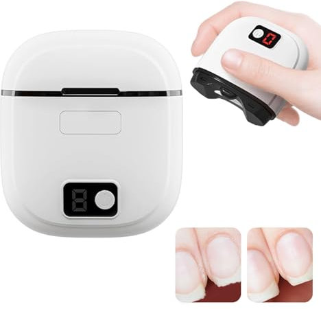 Electric Nail Clippers with LED Light, 3 in 1 Automatic Cutting and Grinding Nail Scraps Storage, Rechargeable Electric Nail Trimmer, 3 Speeds Safety Fingernail Trimmer for Kids Adults Elderly