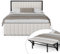LIFEISLE Bett 140x200cm, Eisen Bettrahmen mit klappbarer Endbank, Polsterbett mit Kopfteil und Lattenrost Ohne Matratze, Großer Stauraum unter dem Bett Beige