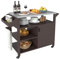 GOPLUS Desserte Exterieur Plancha à roulettes, Desserte Barbecue avec Plan de Travail en Acier INOX., Étagères, Porte-Épices & Porte-Serviette,Extérieur Jardin, BBQ,116x50x87CM (116x50x87CM)