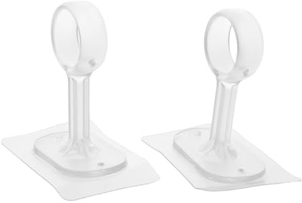 SMASOLO 2pièces Supports De Tringle à Rideau Adhésifs sans Perçage Fixation Au Plafond Crochets pour Tringles Installation Facile pour Rideaux Et Fenêtres