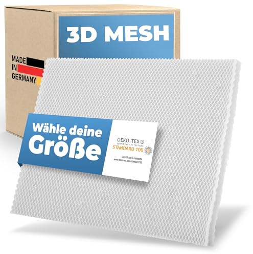 saarschaum • Matratzenunterlage Anti Feuchtigkeit • 20mm 3D Air Mesh Stoff Meterware • Atmungsaktives Airflow Abstandsgewirke für optimale Belüftung & Hygiene • Oeko-TEX® Zertifiziert • 140 x 200 cm
