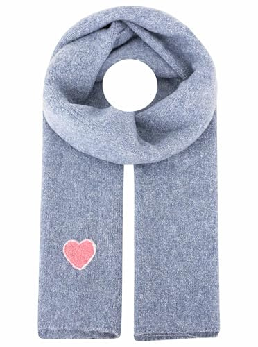 Zwillingsherz Damenschal mit Herz-Patch - Eleganter Schal Freizeitschal Winterschal – Tuch für Frauen Damen Mädchen - Hochwertiger Herbstschal - Frühjahr Herbst Winter