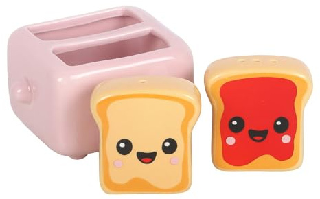 Kawaii Toast Salt and Pepper Shakers | Cute Ceramic Kitchen Tableware Set