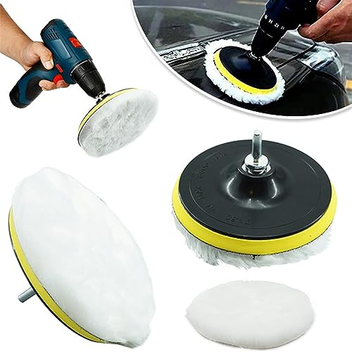 3/4/5/6/7 inch Polishing Kit Pad Car Waxing Sponge Disk Wool Wheel Auto Paint Care Polisher Pads Gadget Grinder Disc Polishing Wheel(6inch 6pcs)