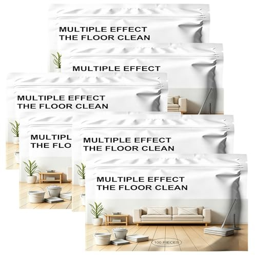 100 piece floor cleaner tablets, flash speed mop refill wipes, multi effect floor cleaning tablets, concentrated cleaner for home, for hardwood laminate tile walls maintenance (6pcs)