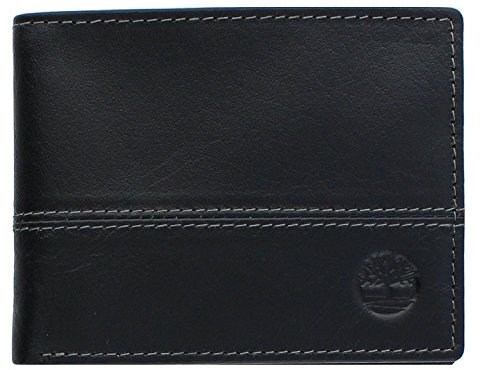 Timberland Herren Leder Trifold Hybrid Passcase Wallet, Schwarz, Einheitsgröße