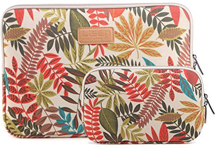 ZhuiKun Housse de Protection Ordinateur Portable, 15-15.6 Pouces Laptop Sleeve Néoprène Sac avec Petite Pochette, Sac de Charguer - Blanc