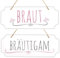Frau WunderVoll® Schild Set EHEPAAR, Braut & BRÄUTIGAM, 40 x 15 cm/Wegweiser, Hochzeit Vintage, Hochzeitsschild, Kirche, Standesamt, Stuhldekoration, Hochzeitsgeschenke Brautpaar Schild