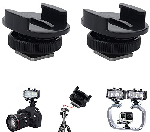 Suptig Adattatore per treppiede compatibile con GoPro Hero 13/Hero 12/11/10/9/8/7/6/5/4/DJI osmo, Insta360, Akaso Action Cam Mount a fotocamera o treppiede (2 pezzi) nero