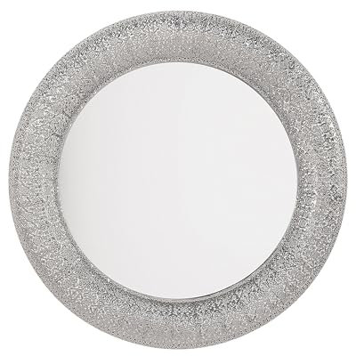 Beliani Stilvoller Spiegel rund Metall 80 x 80 cm silbern Channay
