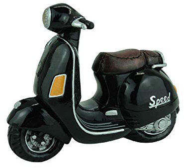Udo Schmidt wunerschöne Spardose Motorroller,Bikerkasse schwarz sehr edel und groß mit Gummiverschluß