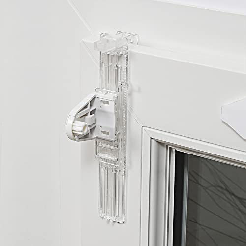 MADECOSTORE de 2 Fixations sans percer à serrer pour Store sur fenêtre avec aération - Transparent