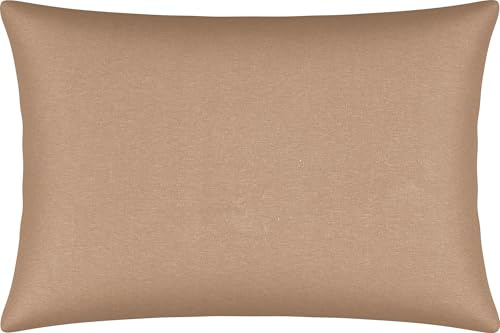 Erwin Müller Kissenbezug, Kissenhülle Single-Jersey Murnau - braun Größe 50x70 cm - bügelfrei, strapazierstark, elastisch, mit Reißverschluss