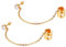 JewelryWe Schmuck Ohrklemme mit Kette Edelstahl Zirkonia Eisernes Kreuz Ohrringe Ohrclips Ohr Manschetten Fake Piercing Ohrstecker für Damen Herren Gold