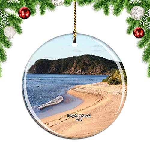 Weekino St. John Amerikanische Jungferninseln Weihnachtsdekoration Christbaumkugel Hängender Weihnachtsbaum Anhänger Dekor City Travel Souvenir Collection Porzellan 2,85 Zoll