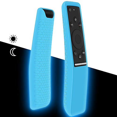 Funda Silicona para Samsung 4K UHD Smart TV Control Remoto, Antideslizante Protectora Carcasas Compatible con Mando de Samsung BN59-01259B/BN59-01274A/BN59-01260A (Glow Blue)
