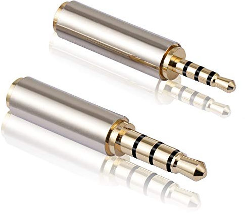 MIUONO 2.5mm to 3.5mm Adapter and 3.5mm to 2.5mm Adapter, Gold Plated Jack Stereo Full Metal Connector Converter for Smartphones, Headphone, Mic, Tablets Support MIC Function