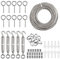 Gartendrahtseil | Kabelschutzgeländer | Drahtzaun Roller Set | Leichthännien-Kit im Freien 30 m Länge PVC-beschichtete 304 Edelstahlseil, Augenschraube, Spannungsschlossdrahtspanner