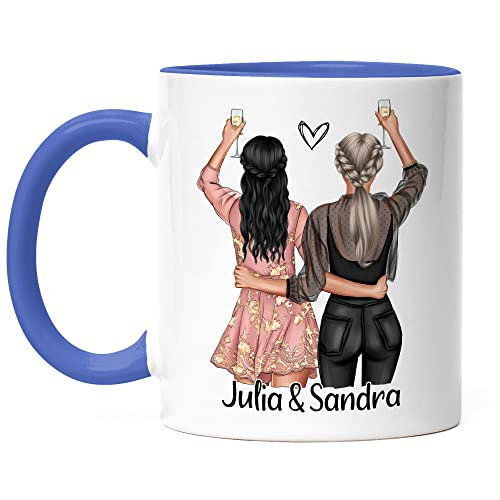 Kiddle-Design Beste Freundin Tasse Schwarz Personalisiert Name Geburtstag Best Friend Freundinnen-Geschenk Freundschaftstasse gestalten