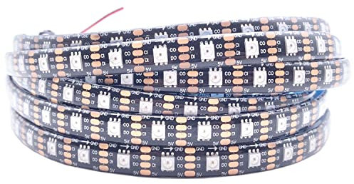 TOPXCDZ APA102 Smart LED-Pixel-Streifen, 5 m/Lot, DC 5 V, 30/60 LEDs/Pixel/m, Daten und Uhr separat, IP30/IP65/IP67; SK9822 LED-Streifen (5 m 60 LED/M, schwarze PCB IP65)
