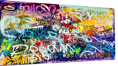 Magic Canvas Art Pop Art Snoopy Leinwandbild 1- teilig Hochwertiger Kunstdruck Wandbilder – B8274, Material: Leinwand, Größe: 120x80 cm